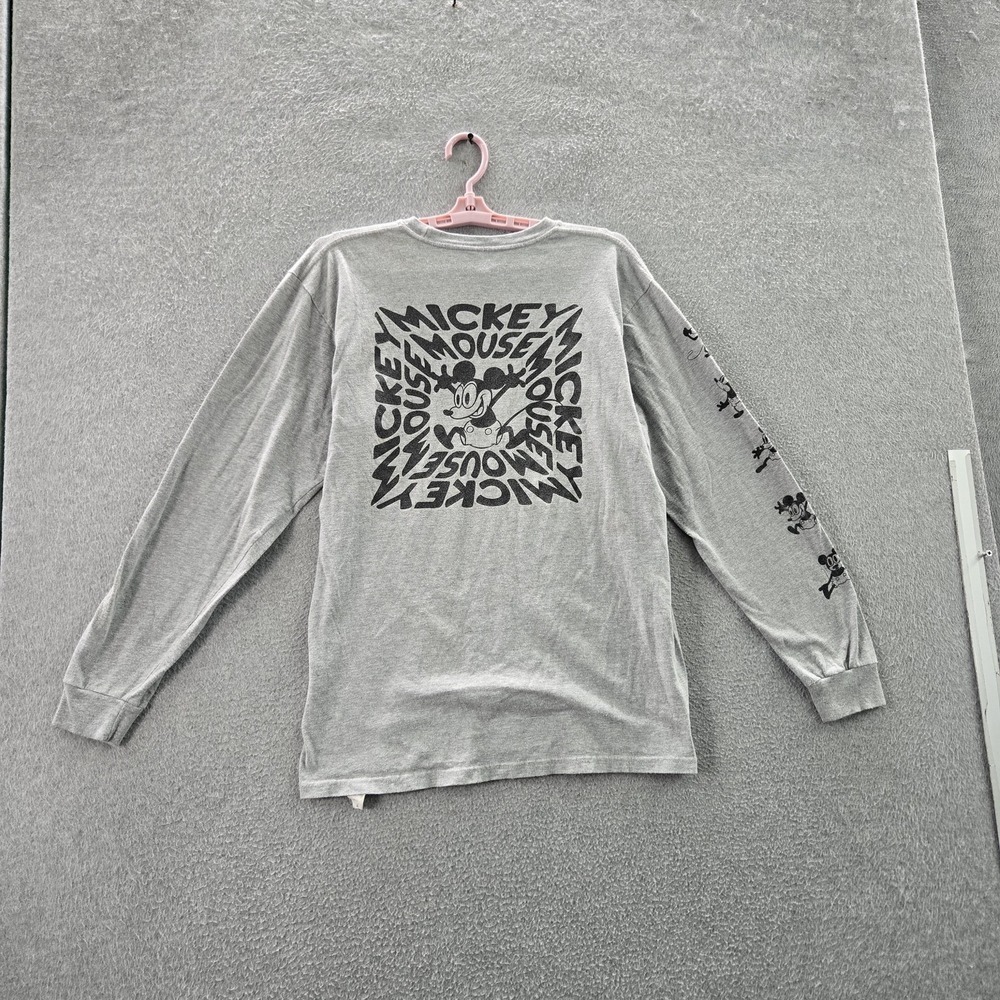 Vans x Disney Men Shirt M Gray Graphic Print Logo‎ Spellout Mickey Mouse Tee
